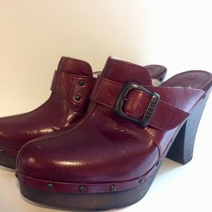 FRYE shearling-lined, leather clogs